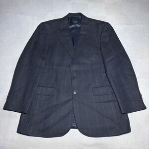Vintage Brooks Brother Navy Plaid Wool Alpaca Blazer Jacket Men's Size‎ 41R